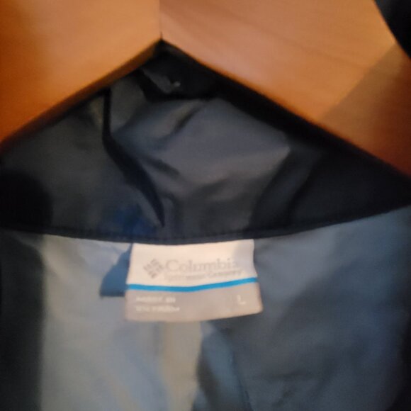 Men's Columbia L Blue Rain Jacket Coat Windbreaker - Picture 2 of 4